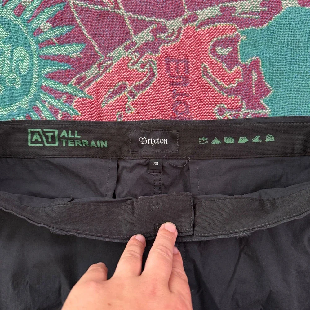 Brixton All Terrain Mens Black Hybrid Shorts 38 Quick Dry Stretch UV Protection